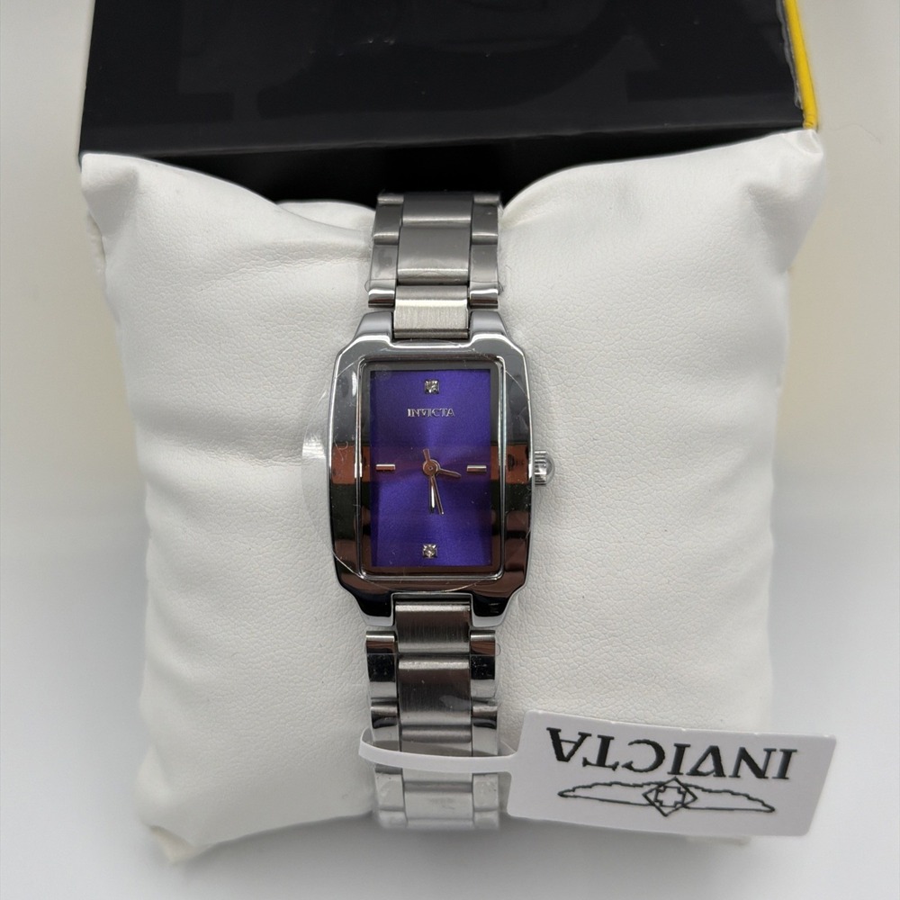 Invicta Wildflower 69438 Women Quartz Watch Rectangular Purple Steel New W Tags